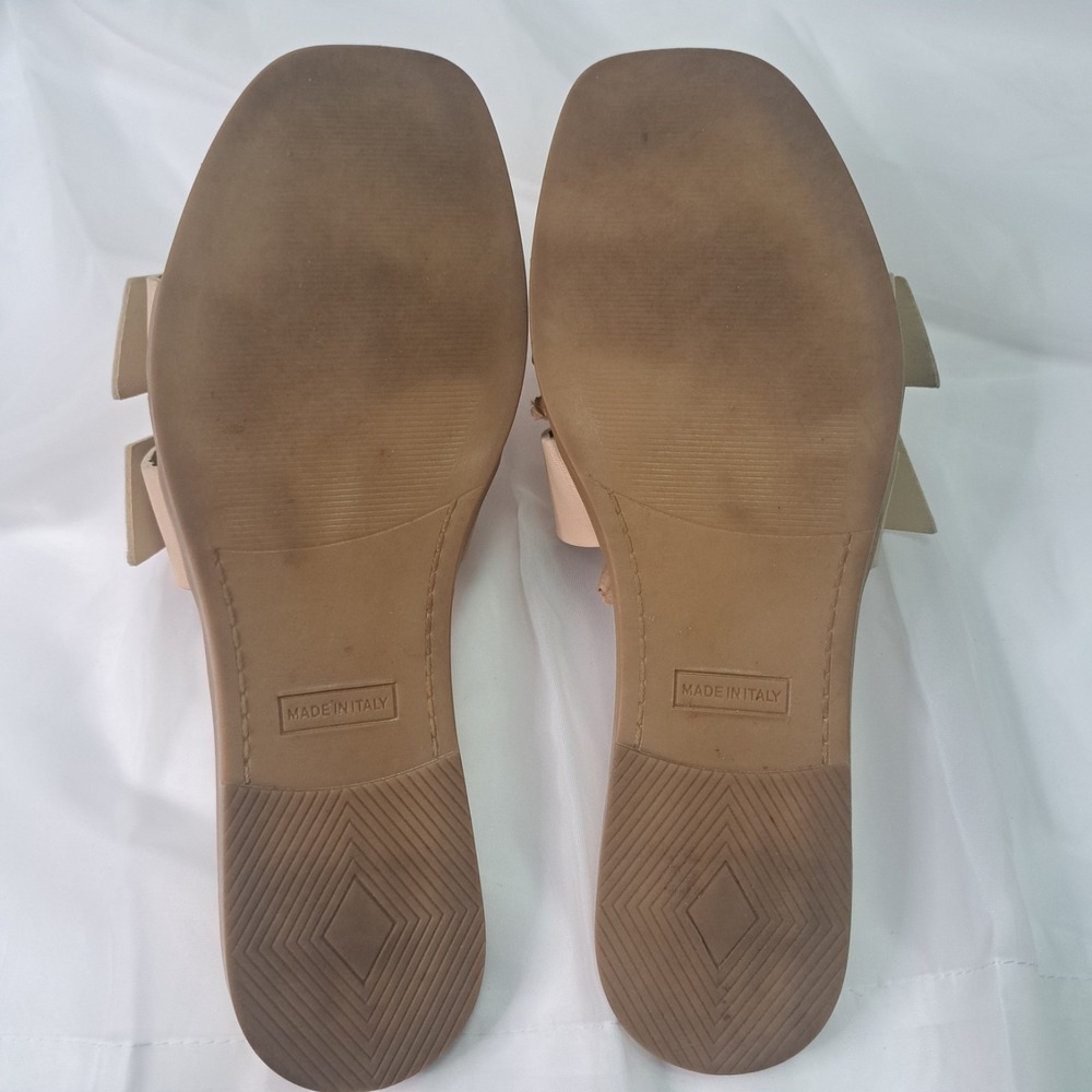 Ilaria Sartori Flat Slide Sandals Sz 9 Beige Made In Italy‎ Genuine Leather - Picture 4 of 7